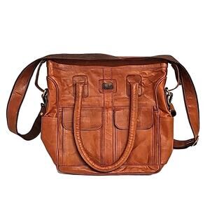 Pascado The Voyage Tote Made in India Saddle Brown Leather Handbag 12"x15"x5"